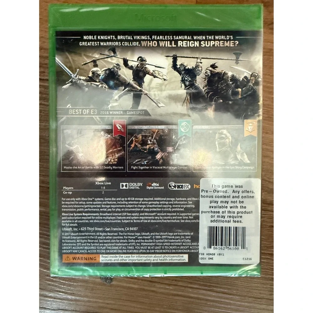 For Honor Xbox One Game Ubisoft Action Fighting Legacy Battle Pack Resealed